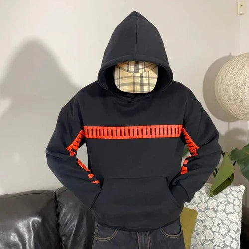 I Love You This Much graphic detail on Section Zero black hoodie