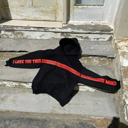 Section Zero I Love You This Much black graphic hoodie back view