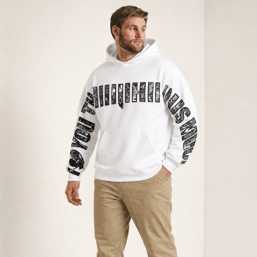 I Love You This Much Oversized Graphic Hoodie – White - XOVRA.IN