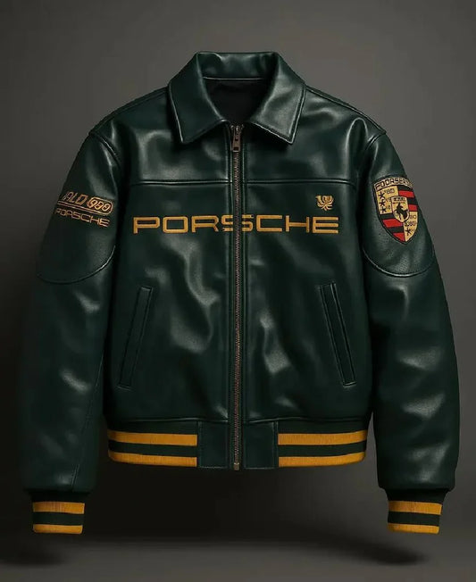 Dark green Porsche racing leather jacket with motorsport graphics and sleeve patches by Section Zero

For multiple product photos, don't use identical ALT text on every image. Use angle-specific versions such as: “Porsche racing leather jacket dark green front view,” “Porsche racing leather jacket back view,” “Porsche racing jacket sleeve patch detail,” and “Dark green Porsche leather jacket close-up by Section Zero.”

One important SEO point: if this isn't an officially licensed Porsche product, avoid word