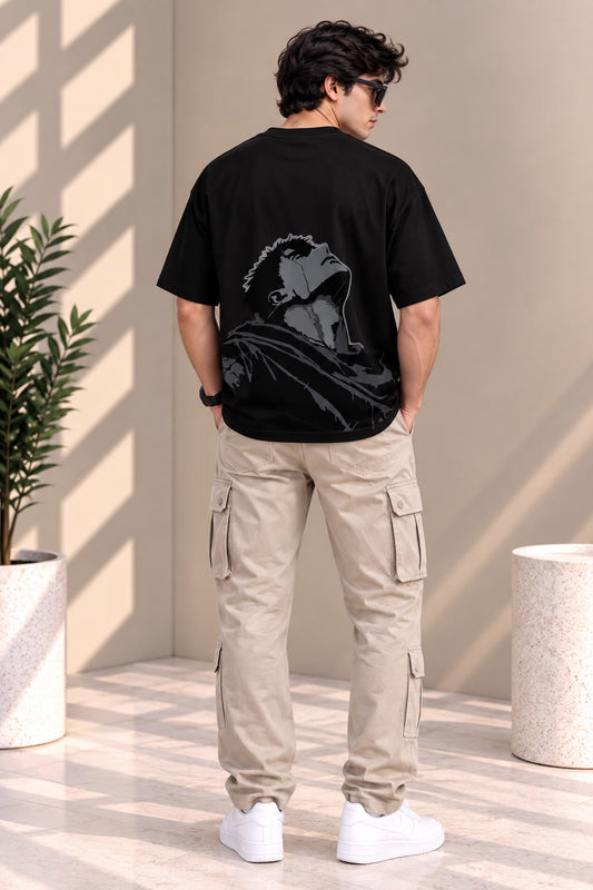TIM Clothing Berserk black oversized graphic T-shirt side view
